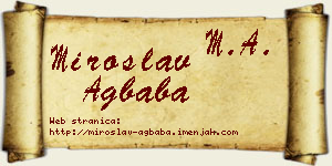 Miroslav Agbaba vizit kartica